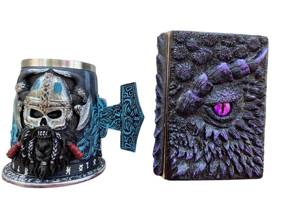 Подарунковий набір Кухоль 3D Молот Тора Бородастий Вікінг і Блокнот 3D «Око Ілюзій»