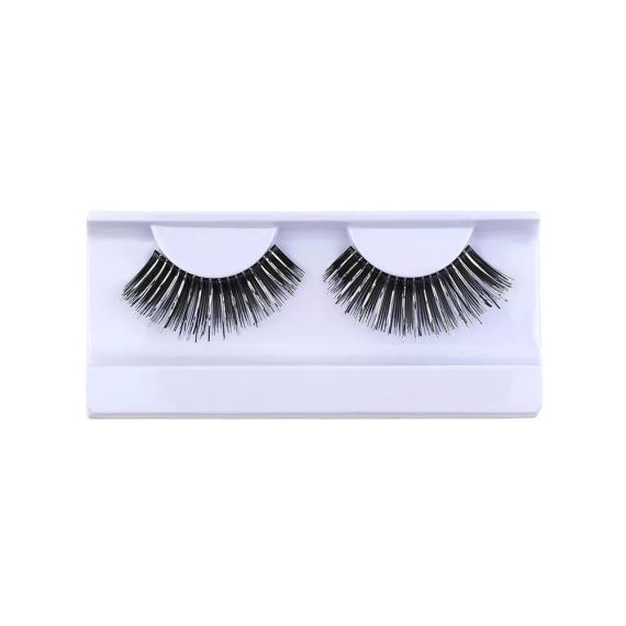 Накладні вії чорні зі срібними вставками для очей №04 Stargazer