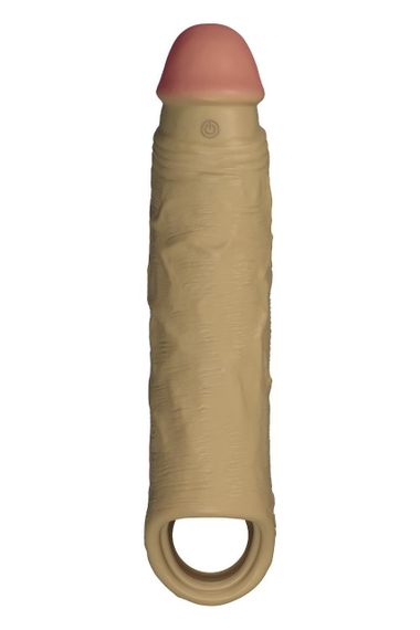Реалістична вібронасадка Shaft Vibrating Sheath Size 2 Oak з пультом, 22.3 см Sex Aura | Зображення 5