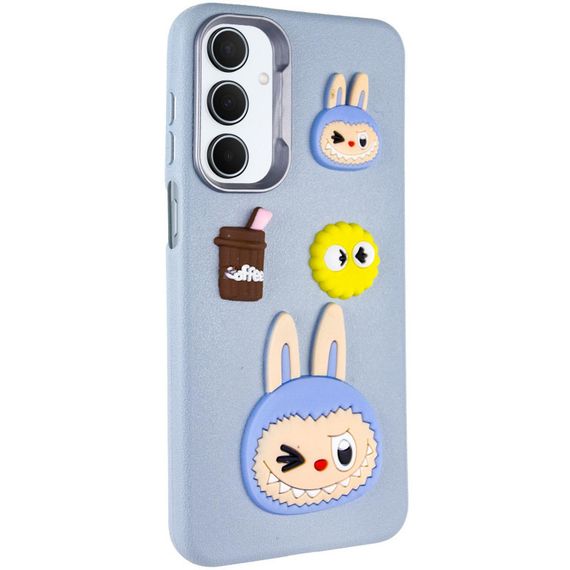 Чехол TPU Leather Toys для Samsung Galaxy A25 5G Labubu / Blue
