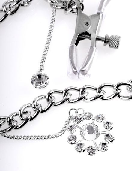 Затискачі для сосків - FFS Crystal Nipple Clamps sexstyle | Зображення 2