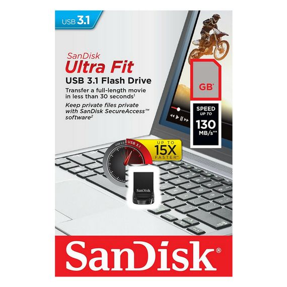 USB флеш накопичувач SanDisk 256GB Ultra Fit USB 3.1 (SDCZ430-256G-G46) | Зображення 4