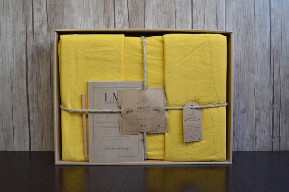 Постільна білизна Limasso Stonewashed Ranforse 200 х 220 см Lemonade | Зображення 5