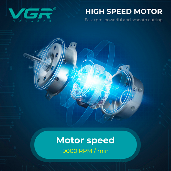 Электробритва VGR V-307 GREEN шейвер, двойное лезвие, 2000mAh, 9000 RPM | Зображення 6