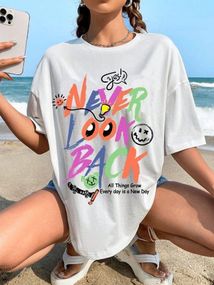 Футболка женская с принтом повседневная S Белая