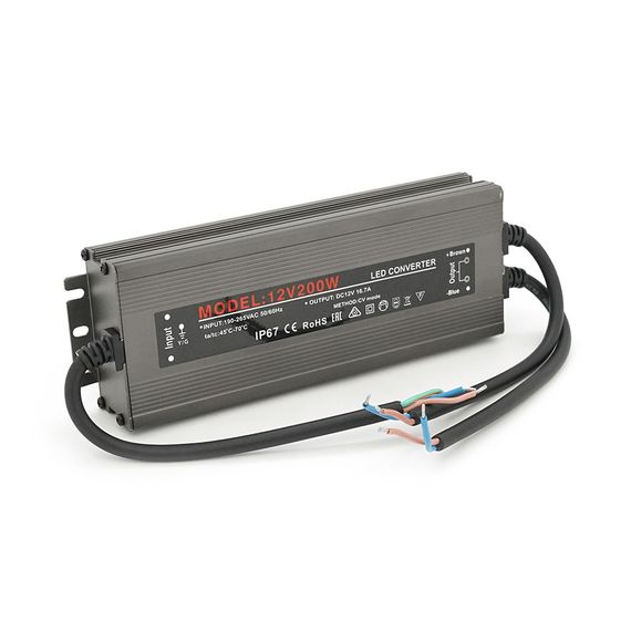 Імпульсний блок живлення герметичний Ritar RTPSW12-200 12В 16.5А (200Вт) IP67 1