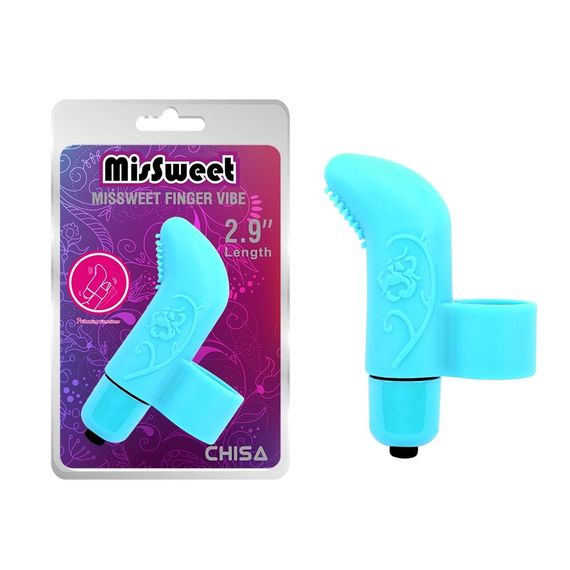 Вібратор на палець із рельєфом Chisa MisSweet Finger Vibe, блакитний Sex Aura