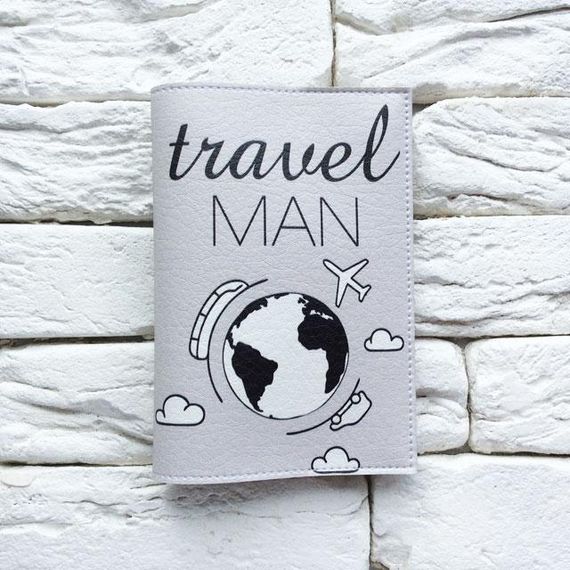 Обкладинка для паспорта Travel man 5 (сірий) | Зображення 1