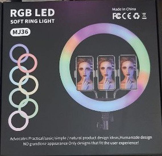 Кольцевая RGB селфи - лампа, 36 см ∙ Светодиодная лампа с пультом MJ36 | Зображення 4