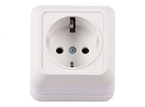 Розетка накладная 1-я з/к (белая) IP20 Leon Ny95000061