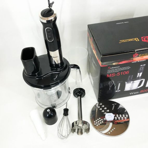 Блендер для кухні подрібнювач з чашею Domotec MS-5106 800 W, Кухонний занурювальний блендер з насадками UA-83 | Зображення 6