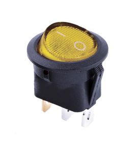 Перемикач KCD1-8-101N Y/B 220V 1 клавіша жовтий кругла з підсвічуванням Ny95500738