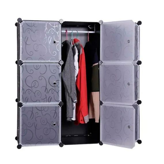 Шафа пластикова Storage Cabinet MP-39-61, 110x110x37 см, Black