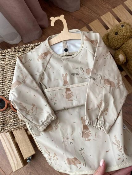 Нагрудник дитячий з рукавами для годування та творчості Звірята | Зображення 3