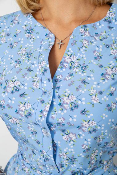 Платье софт с принтом, цвет голубой, 230R1111 | Зображення 4