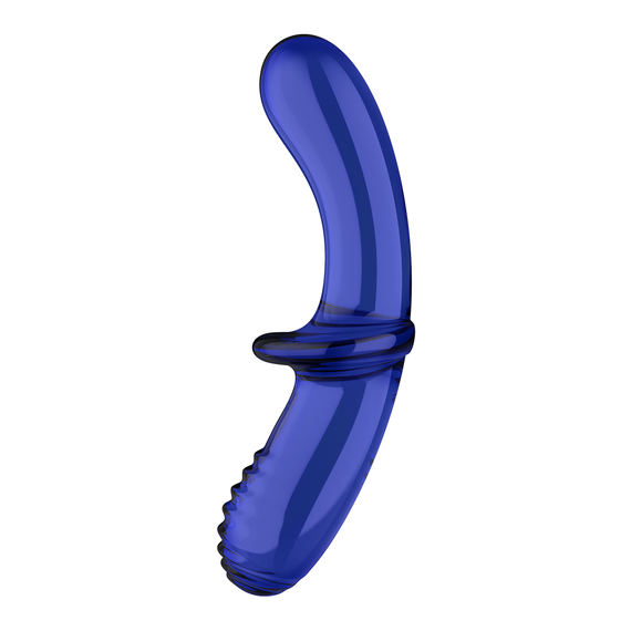 Скляний фалоімітатор Double Crystal, синій колір Satisfyer (Німеччина) Sex Aura | Зображення 2