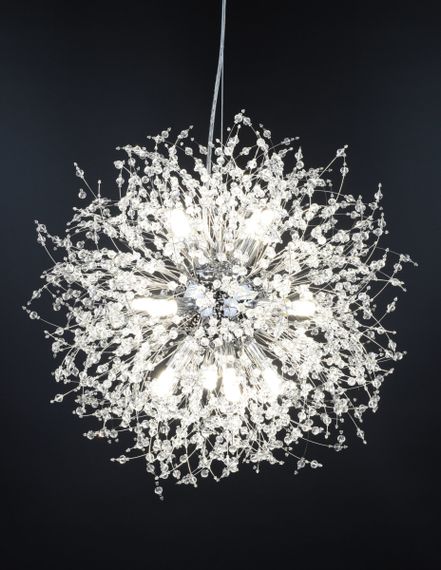 Люстра підвісна на 12 лампочок 26474 Хром 50-160х50х50 см. | Зображення 2