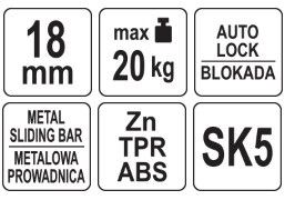 Нож выдвижное сегментное лезвие 18 мм SK5 фиксатор Zn/TPR/ABS YATO YT-75121 | Зображення 3