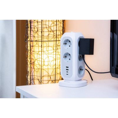 Сетевой фильтр питания Verbatim 11 розеток, 2 x USB-C та 2 x USB-A (49547) | Зображення 4