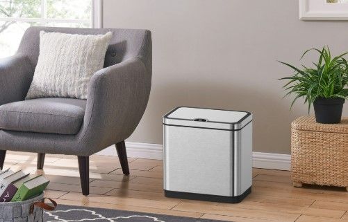 Відро для сміття сенсорне прямокутне Koer TC-020212-02 12 л нержавійка (KR5584) | Зображення 1