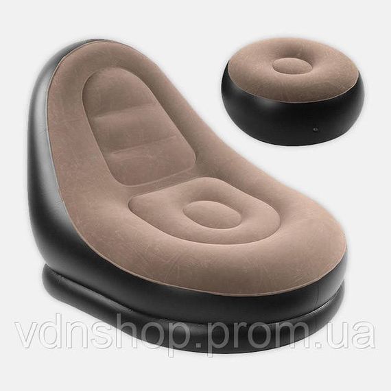 Надувне крісло з пуфом для відпочинку AIR SOFA велюрове FG-48 | Зображення 3