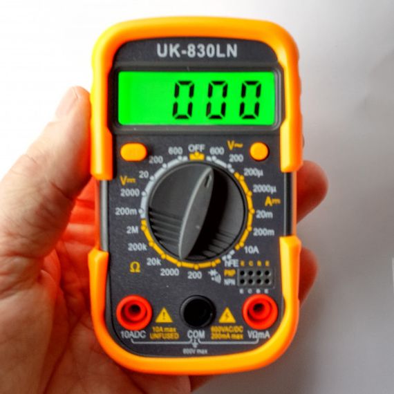 Мультиметр DT-830 LN з підсвічуванням та звуком ABaTap до 750 В Помаранчевий, тестер для вимірювання напруги | Зображення 1