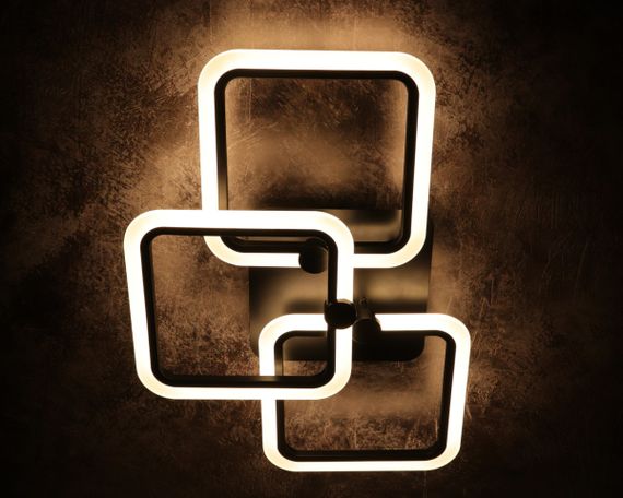 Люстра світлодіодна стельова LED світильник для квартири на стелю лед з пультом 25622 Чорний 11х41х60 см. | Зображення 2