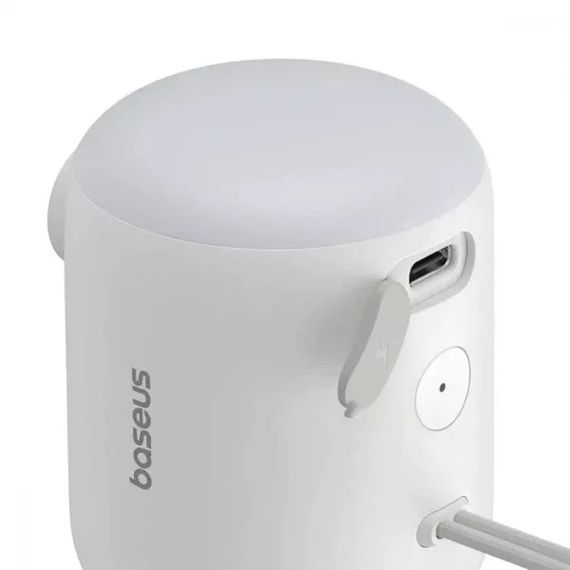 Портативний насос Baseus PocketGo Portable Air Pump 1600 mAh with LED lamp (C11157700221-00) Stellar White | Зображення 3
