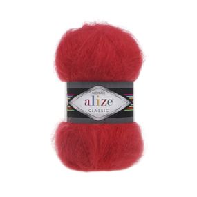 Пряжа Alize Mohair Classic 56 красная ализе мохер классик