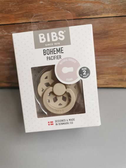 Соска пустушка Bibs 6-18 міс Boheme Vanilla natural rubber кругла | Зображення 3