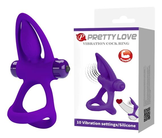 Ерекційне вібро кільце Pretty Love — Vibration Cock Ring, 10 vibration functions Sex Aura