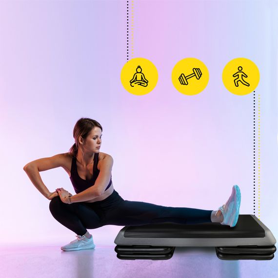 Степ-платформа 3-ступінчаста Cornix Pro 109 х 41 х 10-20 см XR-0403 Black/Grey | Зображення 4