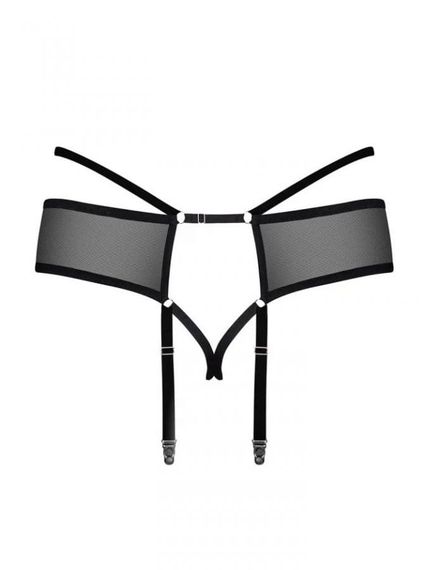 Пояс-стринги для чулок с вырезом Obsessive Jagueria Черный 6XL/7XL | Зображення 1