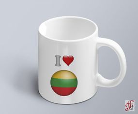 Чашка  з принтом я люблю Литву з зображенням прапору  (02010109042)