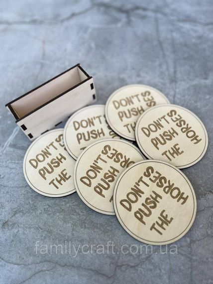 Набір дерев'яних підставок для чашки 6 штук набір Костер з фанери | Зображення 7