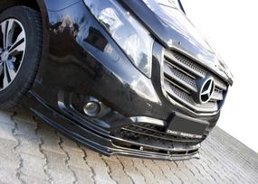 Накладка на передній бампер ЛИП (чорна) для Mercedes Vito / V W447 2014-2024 рр