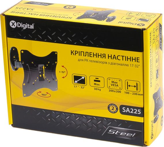 Кронштейн настінний X-Digital STEEL SA225 Black | Зображення 2