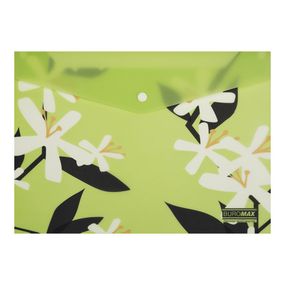 Папка-конверт А4 на кнопці PLUMERIA ARABESKI салатова BM.3943-15 BUROMAX матовий напівпрозорий пластик (4823126816289)