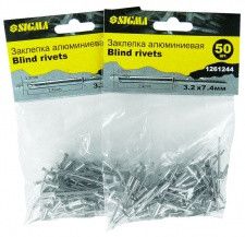 Заклепка алюмінієва 4,0*16мм 50шт Standart SIGMA