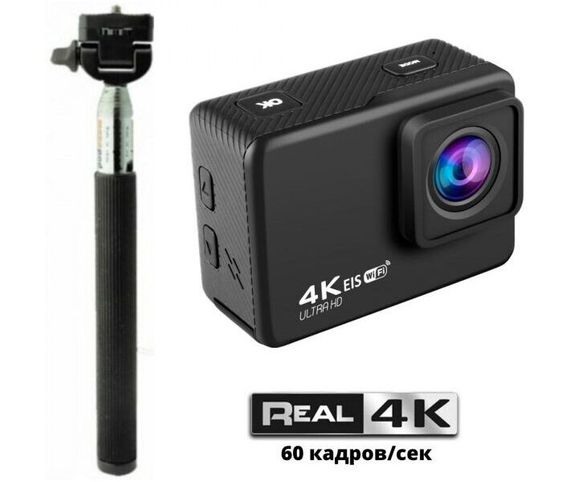 Видеокамера XPROTYPE REAL4K EIS экшн камера с REAL4K съемкой и EIS + Монопод в комплекте!
