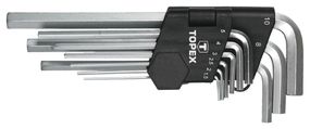 Ключи шестигранные TOPEX HEX 1.5-10 мм, набор 9 шт. (35D956)