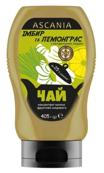Чай фруктово-медовый Имбирь - лемонграс 405г бутылка