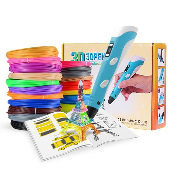 Оригінальна 3d ручка 3D ручка Smart 3D Pen 2 блакитна, 3d ручка з дисплеєм, 3d ручка ND-561 на акумуляторі | Зображення 9