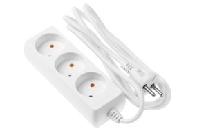 Сетевой удлинитель 2Е 3XCEE7/17, 2G*1.0мм, 1.8м, white (2E-U03M1.8)