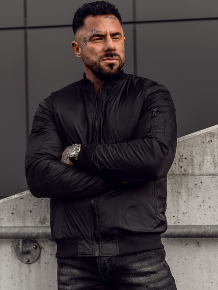 Мужская стильная демисезонная куртка короткая утепленная BD0041 размер L цвет черный | Зображення 3