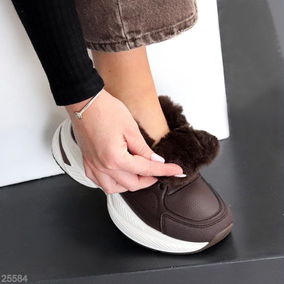 Комбіновані зимові прогулянкові шоколадні кросівки | Зображення 7