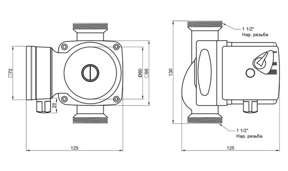 Циркуляційний насос Thermo Alliance LPS 25/60/130 з гайками LPS2560130 | Зображення 1
