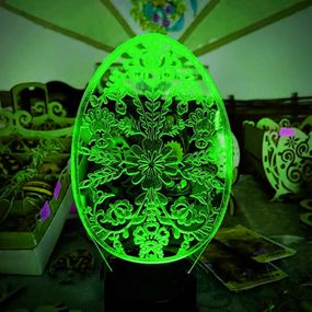 Акриловий світильник-нічник Великоднє яйце зелений tty-n002278