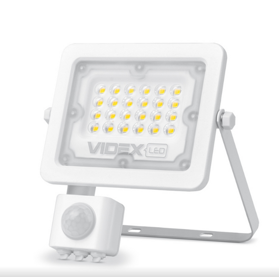 LED Прожектор 20W 5000К 220V з датчиком руху та освітлення білий VL-F2e205W-S Videx | Зображення 5