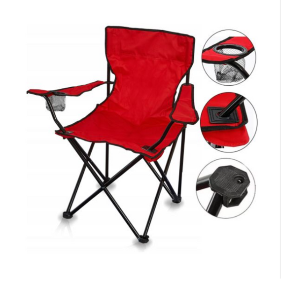 Стілець туристичний витримує до 100 кг, Складаний стілець для походів Червоний   знижка | Зображення 2